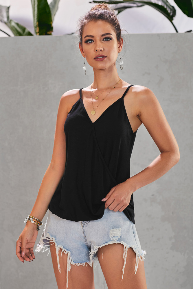 Black Spaghetti straps Slip Camisole