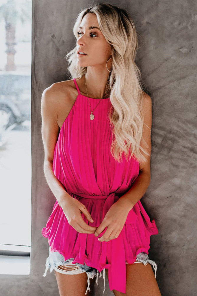 Rose Pleats To Meet You Tie Top
