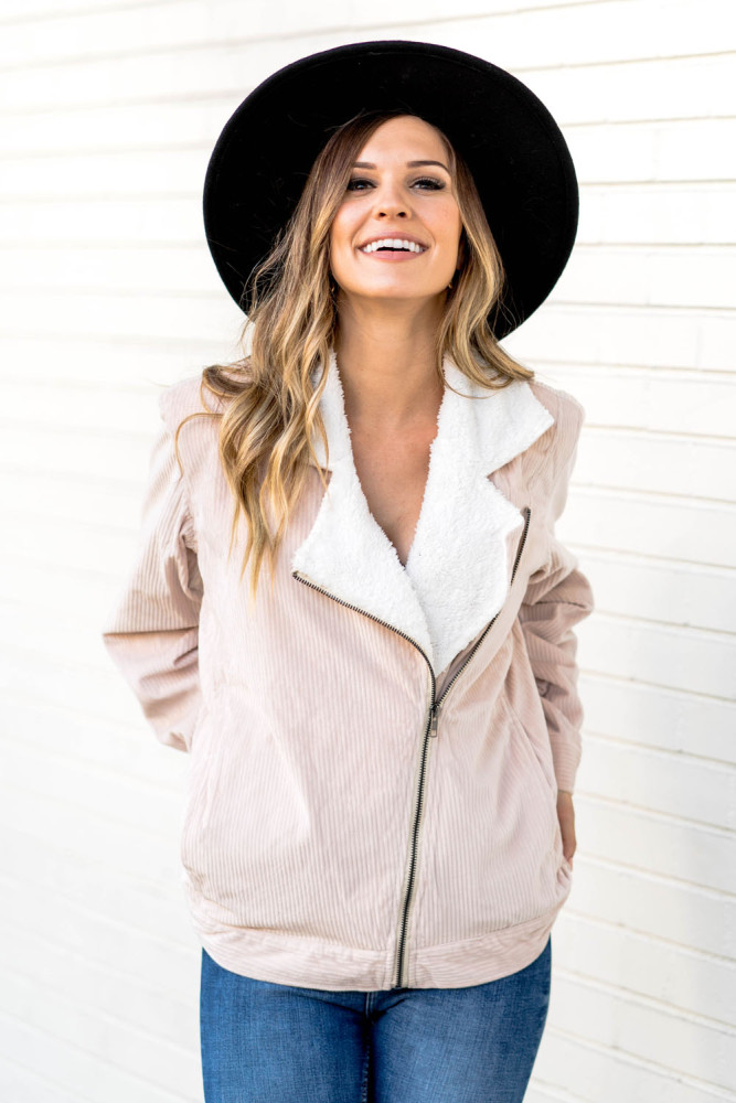 Khaki Fold Over Collar Zipper Plain Jacket