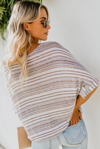 Apricot Estate Knit Twist Top
