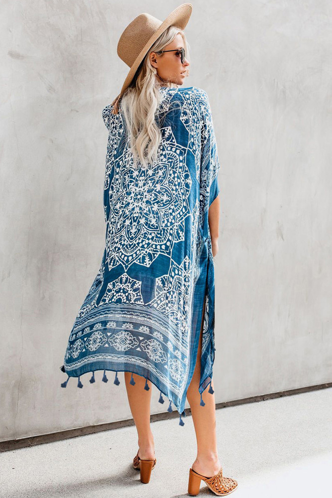 Blue Anja Tassel Kimono