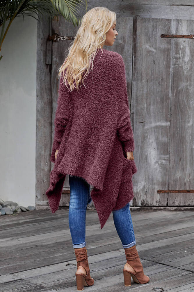 Purple Winter Baggy Cardigan Coat