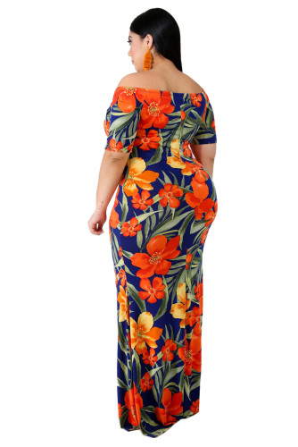California Poppy Mermaid Plus Size Dress