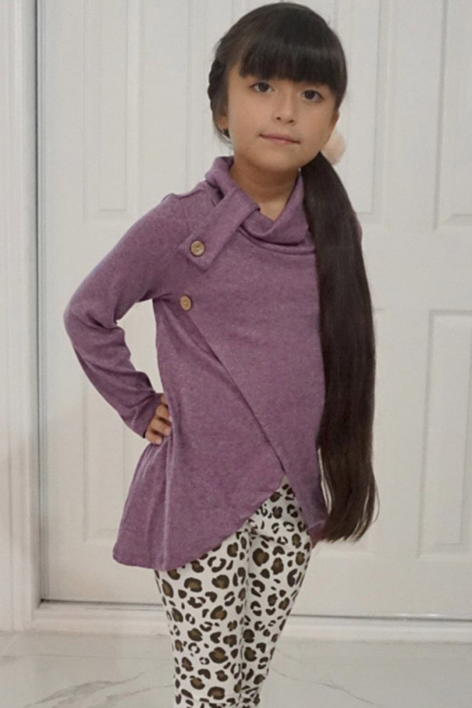 Red Toddler Little Girls Turtleneck Blouse Top