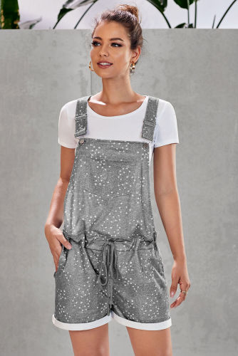 Gray Camo Pocketed Short Overall