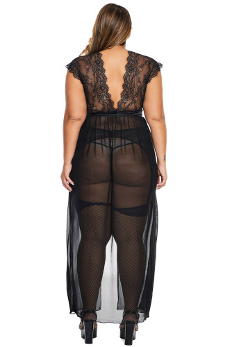 Black Plus Size Locked Away Lover Lingerie Gown