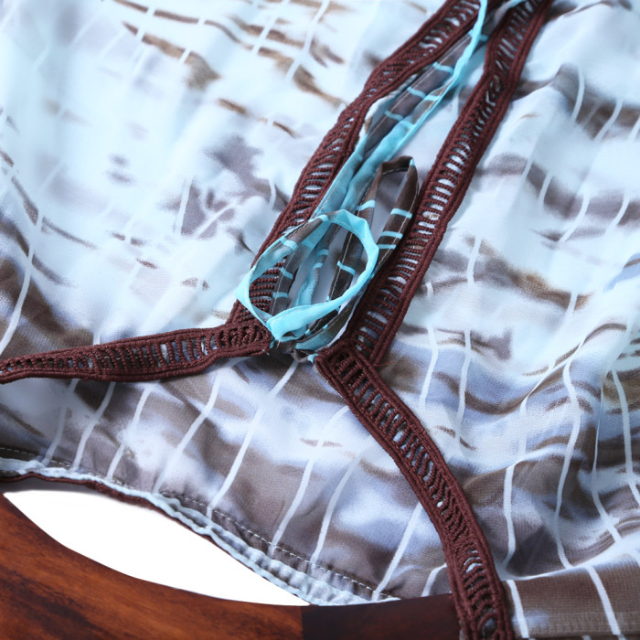 Tie Dye Ombre Blue Maxi Caftan
