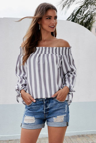 Gray Summer on You Off The Shoulder Top