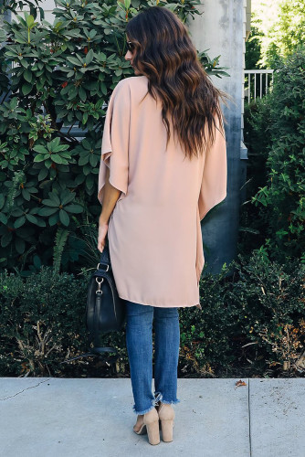 Pink Chic High Low Kimono Top