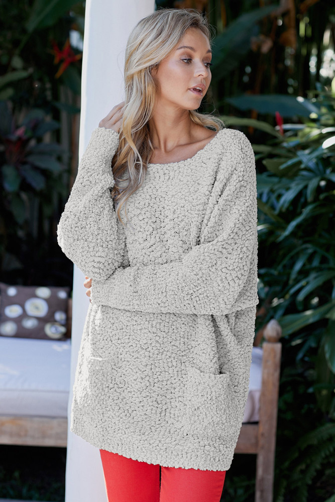 Gray Winter Break Knit Tunic Sweater