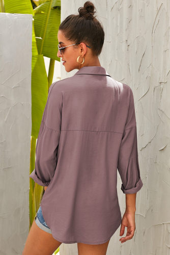 Khaki Satin Utility Blouse