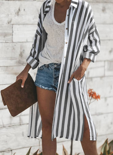 Black Turtle Bay Pocketed Duster Cardigan