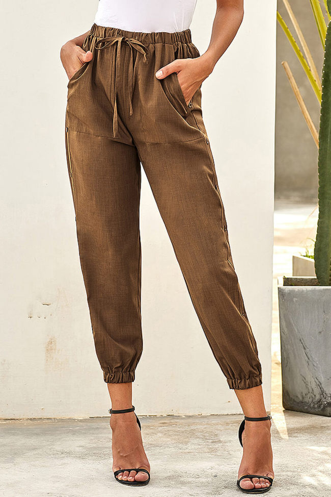 Brown On The Run Pocketed Pants