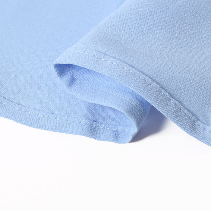 Sky Blue V Cut Buttoned Tank Top