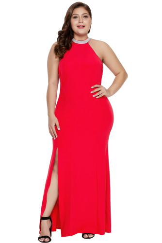 Red Twisted Love Plus Size Maxi Dress