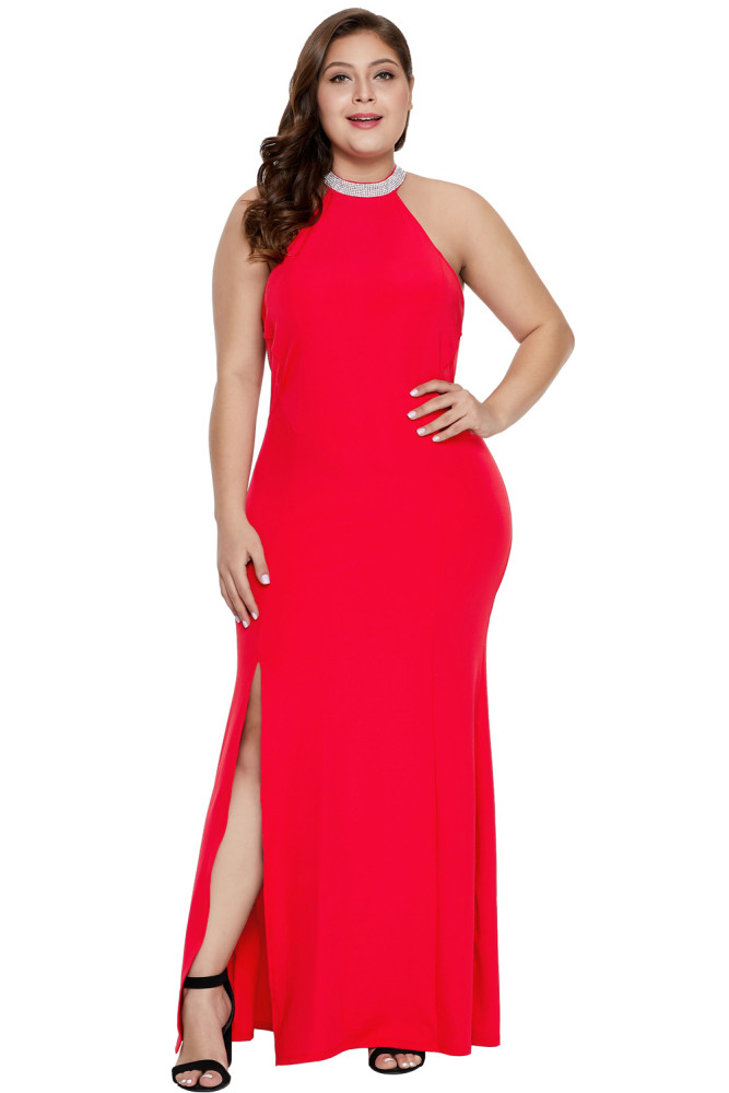 Red Twisted Love Plus Size Maxi Dress
