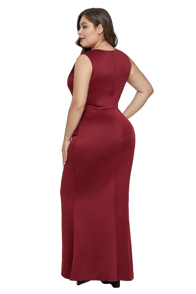 Red Plus Ruffle Enchantment Dress