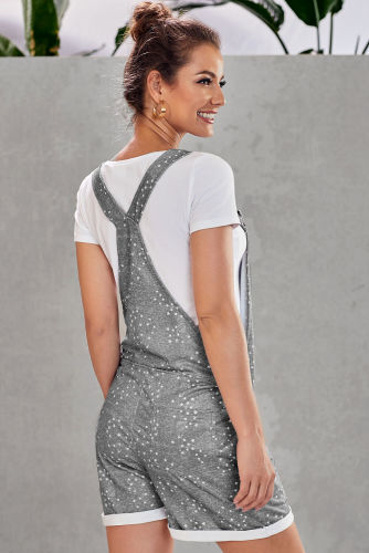 Gray Camo Pocketed Short Overall