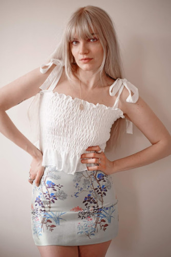 White Frill Tie Shoulder Strap Vest