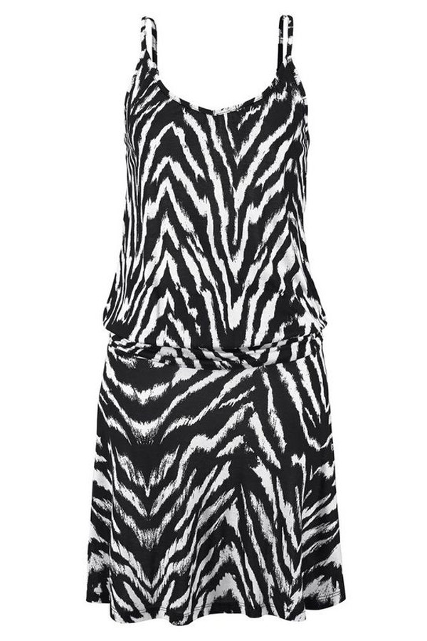 Black Trendy Print Summer Dress