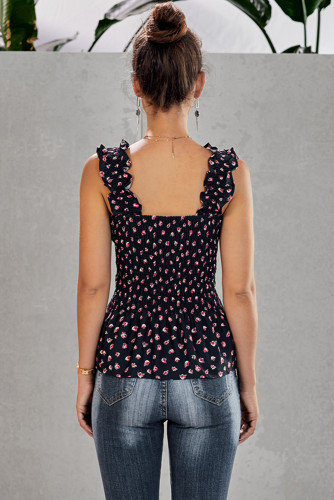 Blue Floral Smock Tank