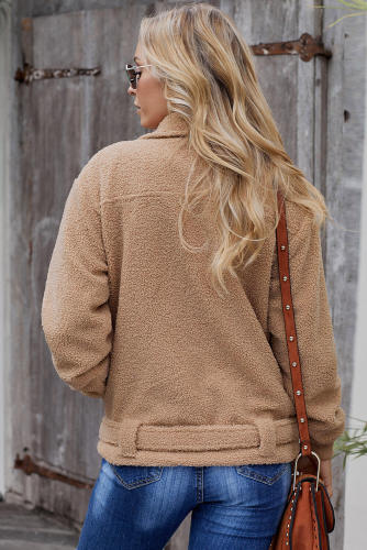 Khaki Niagara Falls Pocketed Sherpa Jacket