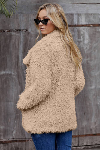 Khaki Fur Long Sleeve Jacket