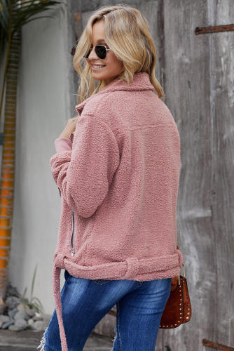 Pink Niagara Falls Pocketed Sherpa Jacket