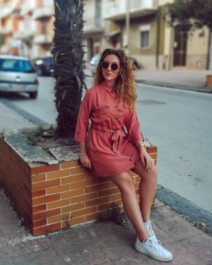 Pink Seeker Belted Shirt Dress