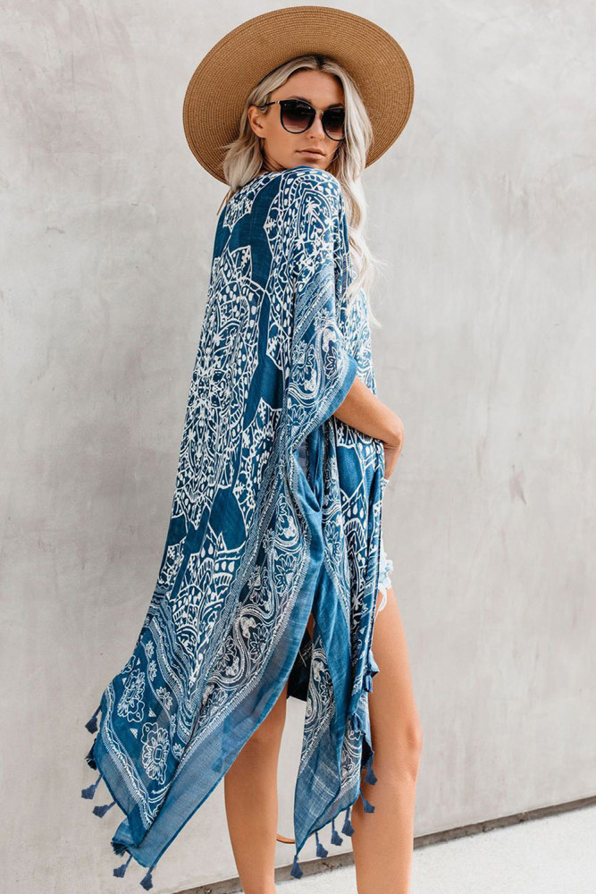 Blue Anja Tassel Kimono