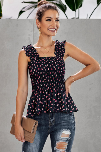 Blue Floral Smock Tank