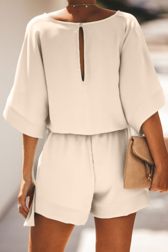 Apricot Spring Scene Pocketed Tie Romper