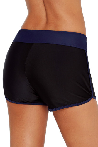 Contrast Navy Blue Trim Swim Board Shorts