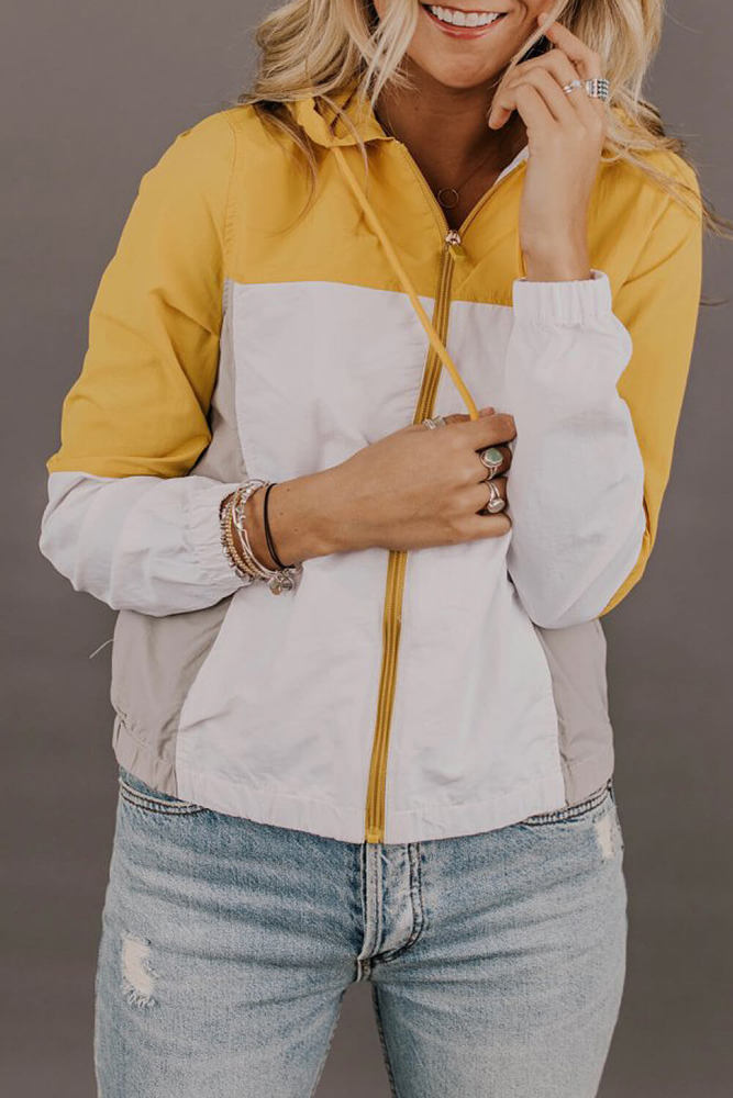 Yellow Colorblock Jackson Zip Jacket