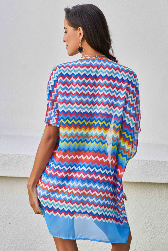 Multi Patterned Zigzag Chiffon Kimono
