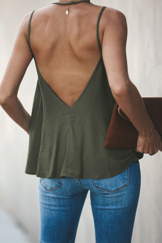 Green Good To Button up Cami Tank