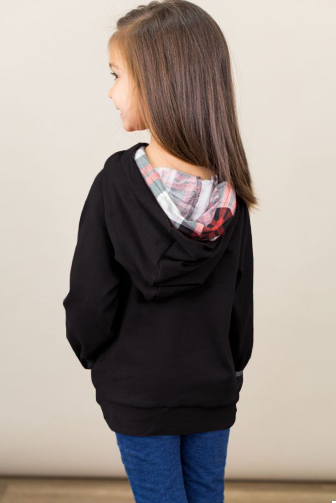 Black Toddlers Double Hooded Sweatshirt