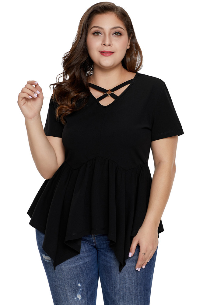 Cross My Heart Plus Size Handkerchief Top