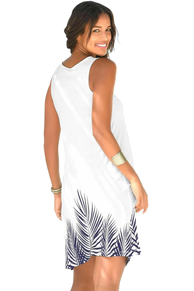 White Beachtime Sleeveless Beach Dress