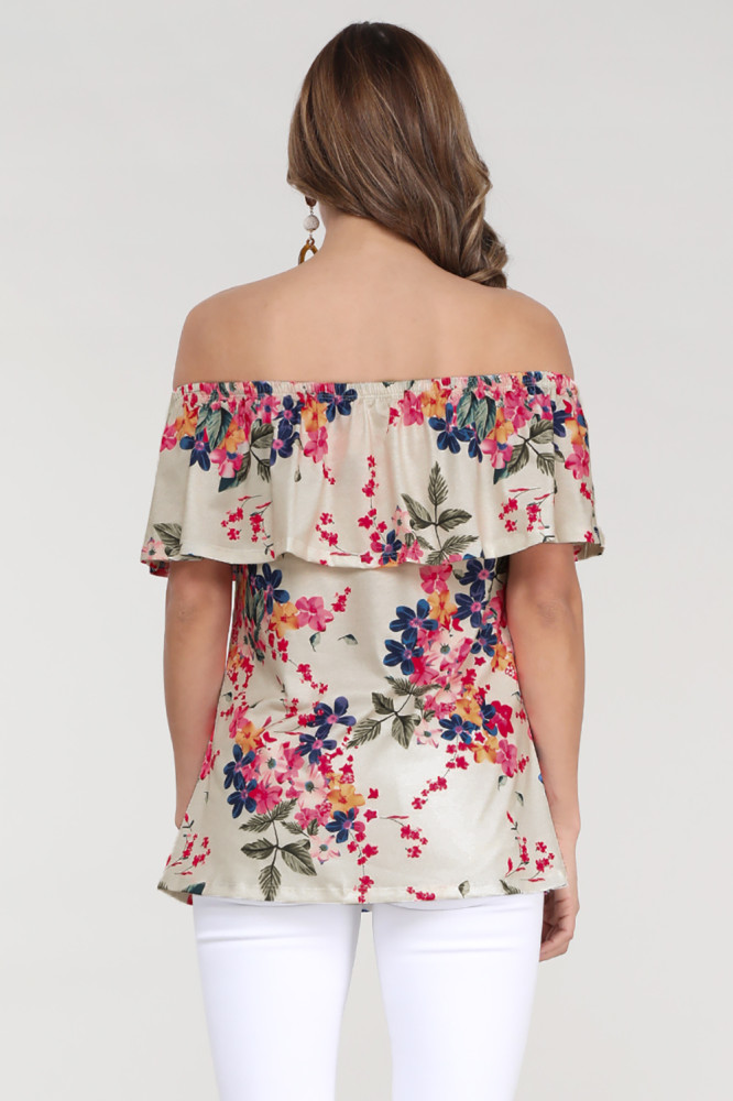 Apricot Grow with Me Off The Shoulder Floral Top