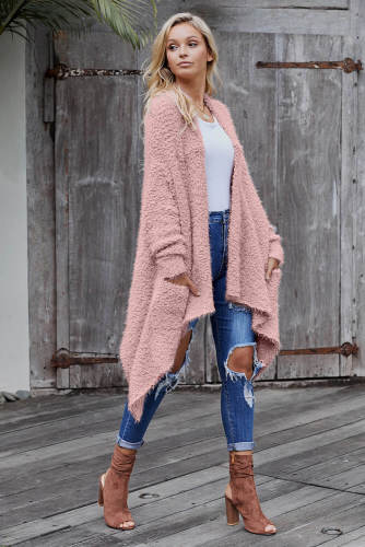 Pink Winter Baggy Cardigan Coat