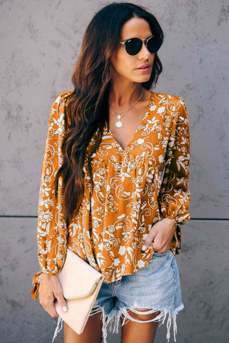 Yellow Tassel Tie Blouse