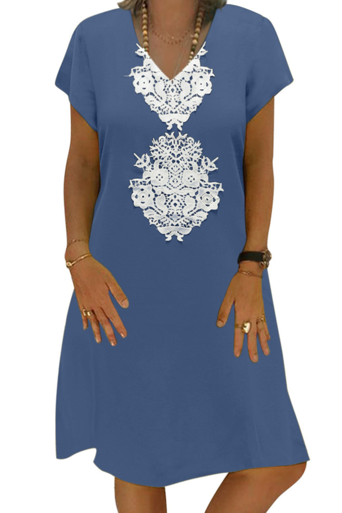 Multi Size Green Summer Tribal Print V-Neck Shift Casual Dress