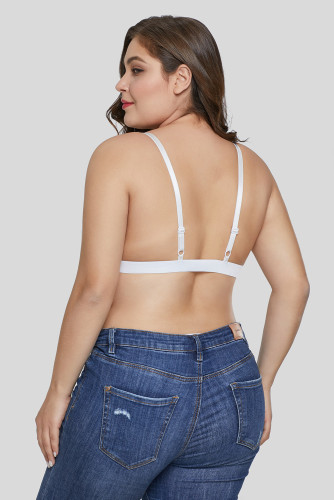 White Floral Plus Size Bralette