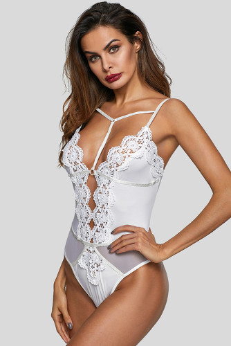White Lingerie Lace Bodysuit