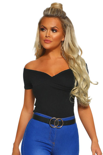 Black Wild Love Bardot Bodysuit