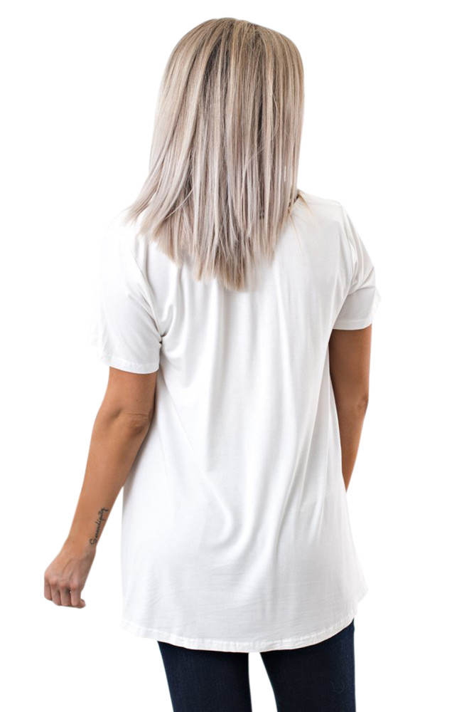 White Be About It Basic Pol Tee