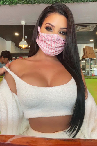 Pink Print Face Mask