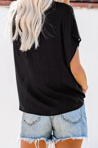 Black Zealous Button Down Tie Top