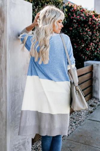Sky Blue Love The One You're With Colorblock Cardigan